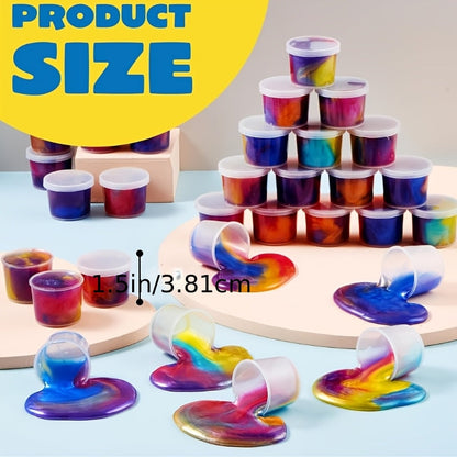 36-Pack Galaxy Slime Party Favors for Kids Bulk Non-Toxic Stretchy Non-Sticky Slime Cups Classroom Rewards Birthday Easter Christmas Halloween Gifts for Girls Boys