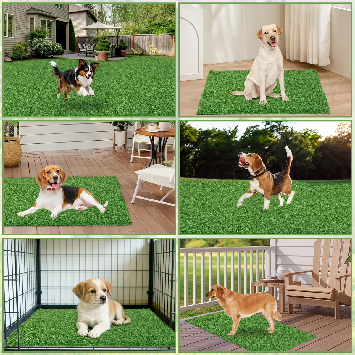 2-Pack Washable Dog Potty Training Mat Reusable Artificial Grass Pad with Odor Control for Puppies and Adult Dogs Indoor Outdoor Housebreaking and Travel Pet Waste Solution