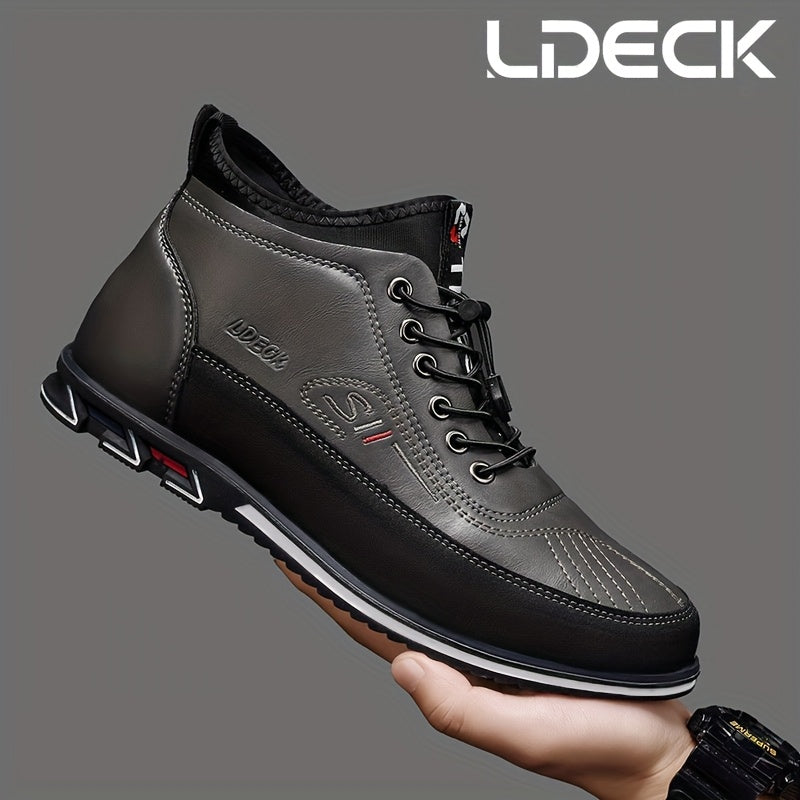 Men's High Top Business Casual Dress Shoes – Lace-Up Formal Oxford Sneakers for Office & Suit, 13 Colors, US Sizes 6.5–13.5