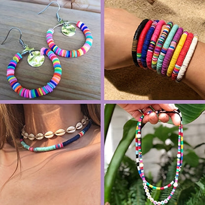 7200pcs Clay Beads Bracelet Making Kit Colorful Soft Clay Beads for DIY Friendship Bracelets Jewelry Making with Storage Box Complete Bead Set for Girls Kids Teens Adults Craft Supplies