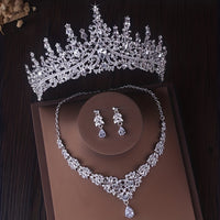 Crown + necklace + earrings set