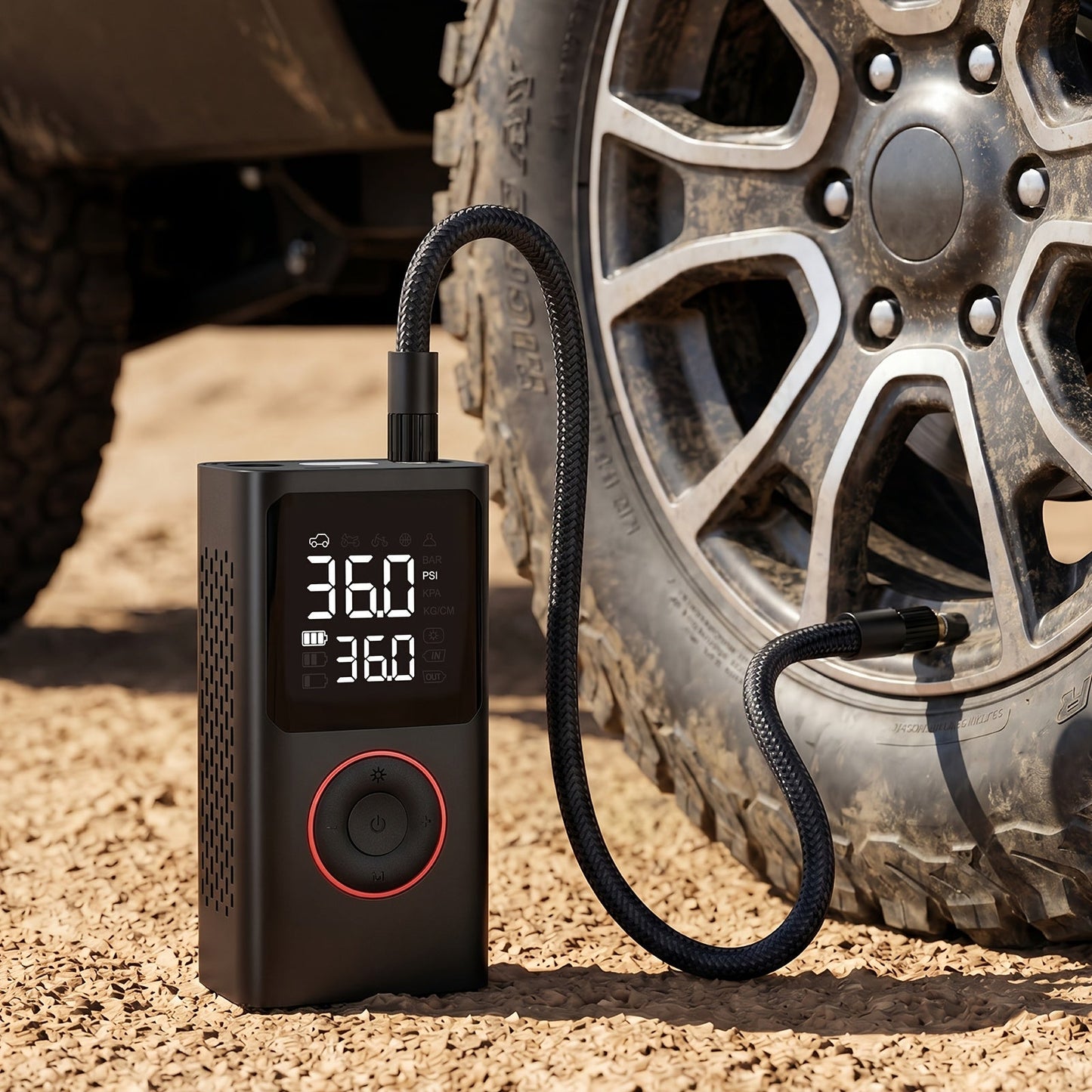 Cordless Tire Inflator 150PSI | 3X Fast Inflation, 3500mAh USB Rechargeable, Digital Gauge, LED Light & Auto Shut-Off – Portable Air Compressor for Cars, SUVs, Bikes, Motorcycles & Sports Balls