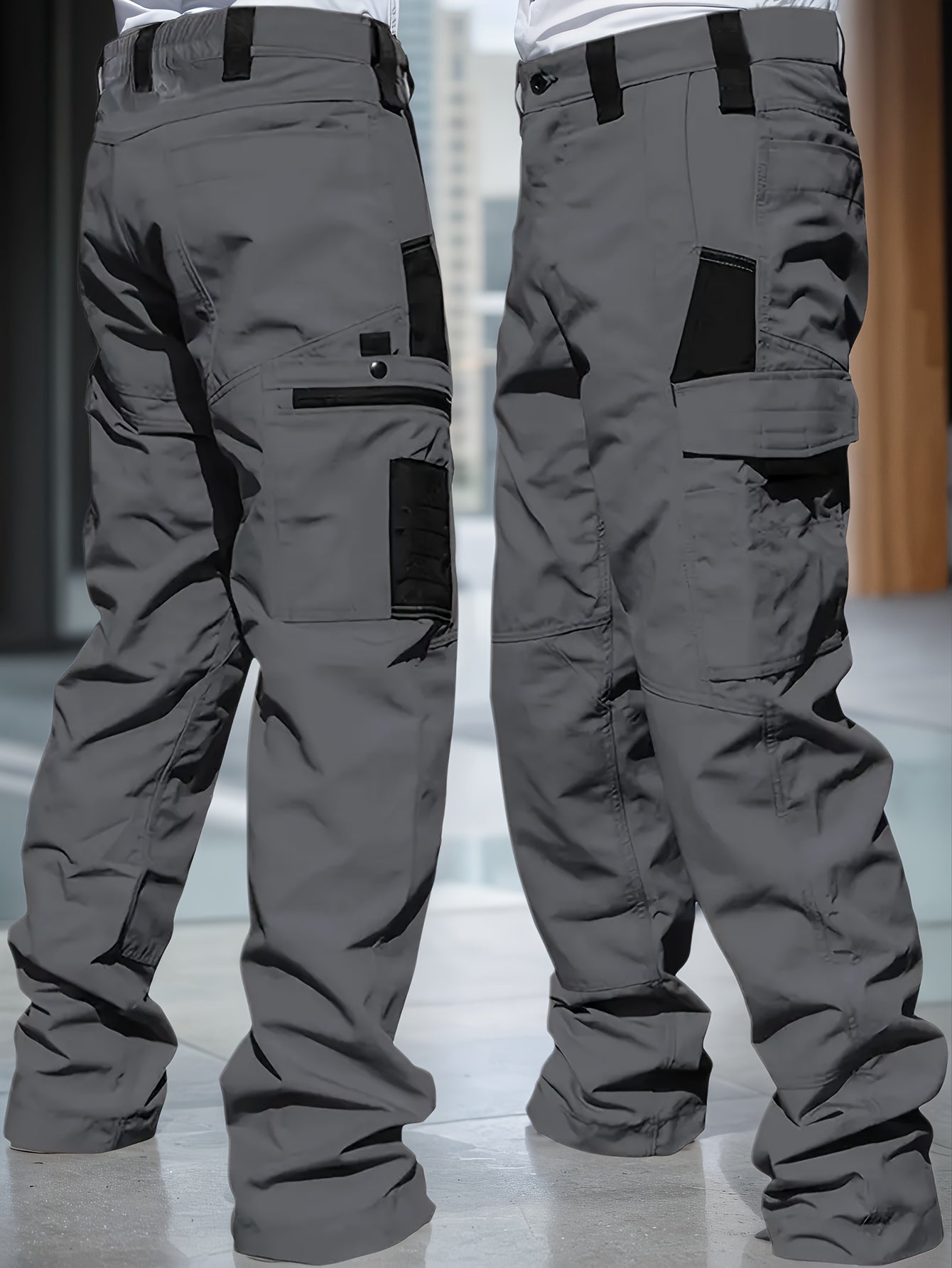 Men's Tactical Cargo Pants 2-Pack Ripstop Multi-Pocket Outdoor Work Pants for Camping Hiking Hunting Fishing Straight Leg Belt Loops S-XXXL