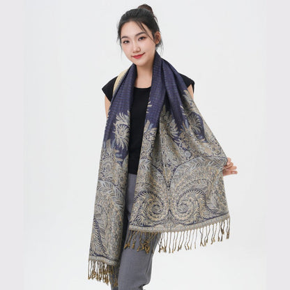 Phoenix Tail Paisley Pashmina Scarf – Thick Warm Wrap Shawl for Women, Luxurious Soft Fabric in 17 Vibrant Colors, Versatile for Formal Events, Everyday Wear & Gifting