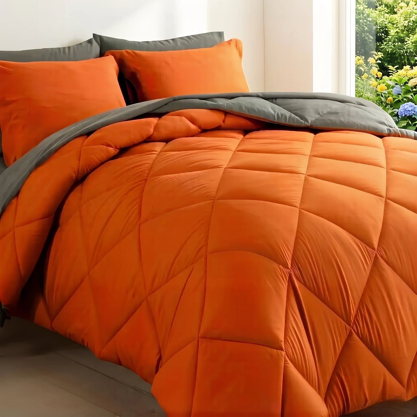 7 Piece Comforter Set Queen King Size – Soft Microfiber Pinch Pleated Bed in a Bag with Comforter, Fitted Sheet, Flat Sheet & 4 Pillowcases, All-Season Bedding Set for Home & Dorm