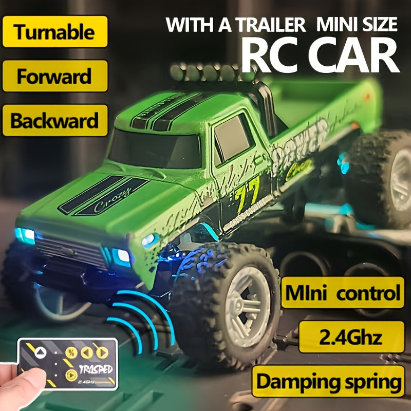1:64 Alloy Mini Remote Control Off-Road Truck with Shock Absorbers Die-Cast RC Car Toy Gift for Boys Kids Birthday Christmas Halloween Dark Gray Teal Green Sky Blue Mixed
