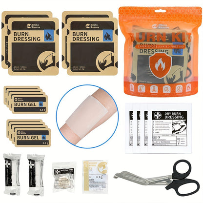 Burn Dressing Kit Emergency First Aid Burn Care Treatment Sterile Hydrogel Burn Wound Dressing for Home Outdoor Camping Workplace Safety Burn Relief Kit Adults Kids