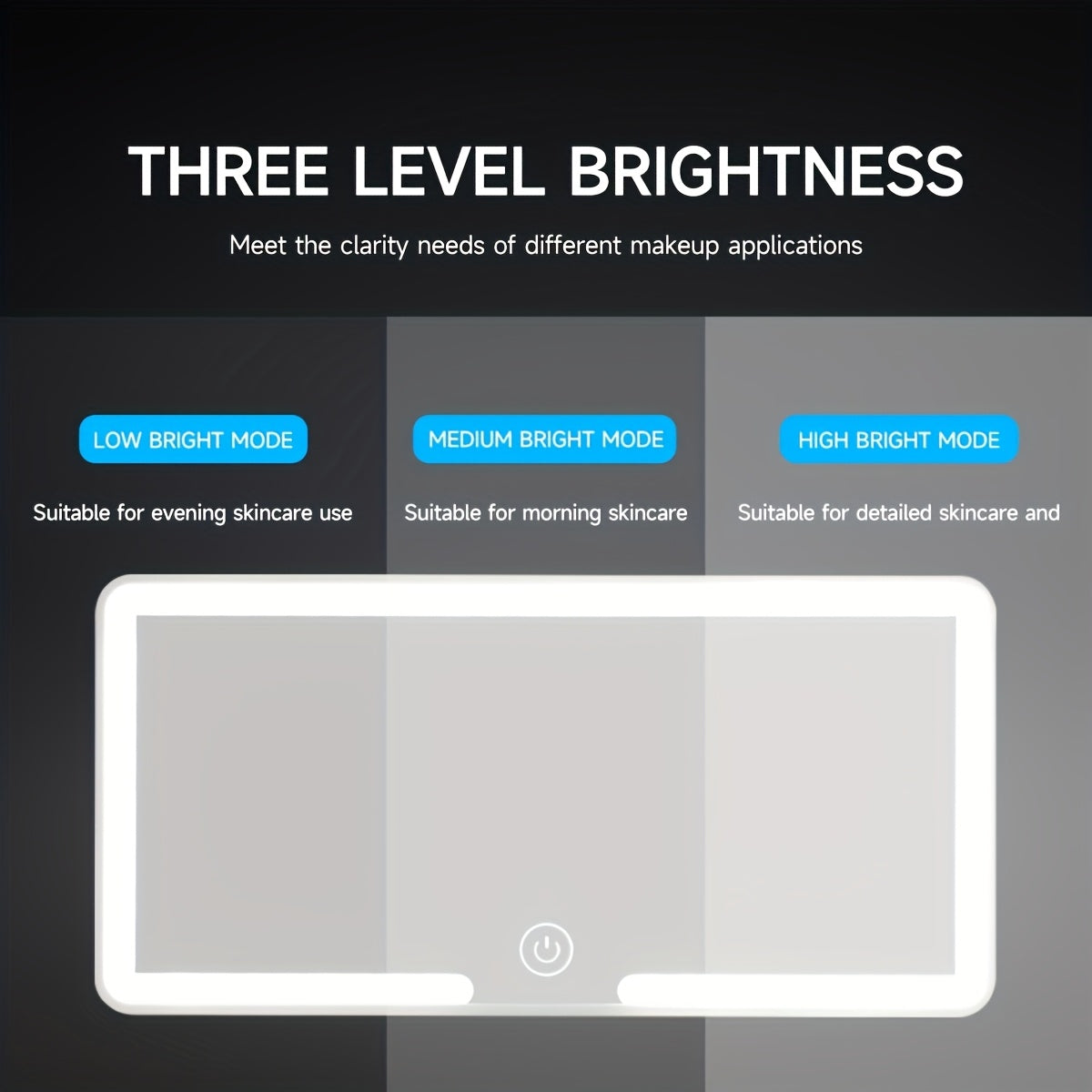 Rechargeable Ultra-Thin LED Car Visor Vanity Mirror 3 Light Modes Lighted Makeup Mirror for Car Truck SUV Low Voltage Sun Visor Mirror Gift for Women White