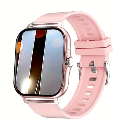 Smartwatch with Wireless Calling Full Touch Screen Fitness Tracker Multiple Sport Modes Music Control Heart Rate Sleep Monitor Compatible iPhone Android Silicone Classic Band Men Women Gift
