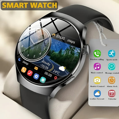 Smartwatch with Call Function & Fitness Tracker for Men & Women – Silicone Strap, Step Counter, Calorie Tracking, Heart Rate Monitor, Multiple Sports Modes, Music Playback & Remote Camera Control