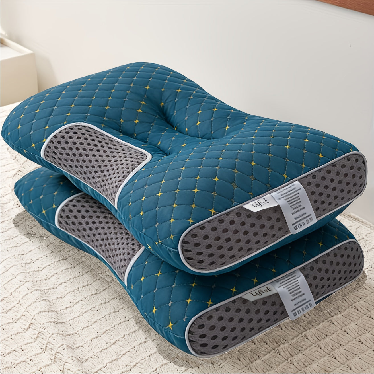 Bed Pillows 2-Pack – Ultra-Soft Neck Support Pillow Inserts with Removable Machine-Washable Covers, Breathable Deep Sleep, All-Season Bedroom Comfort