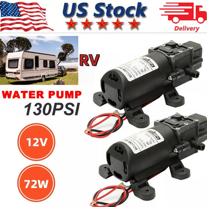 12V 130PSI Self-Priming Diaphragm Water Pump High Pressure Portable Electric Pump for Car Wash RV Camper Van Fish Tank Water Pressurization - 1/2/3 Pack ABS Durable