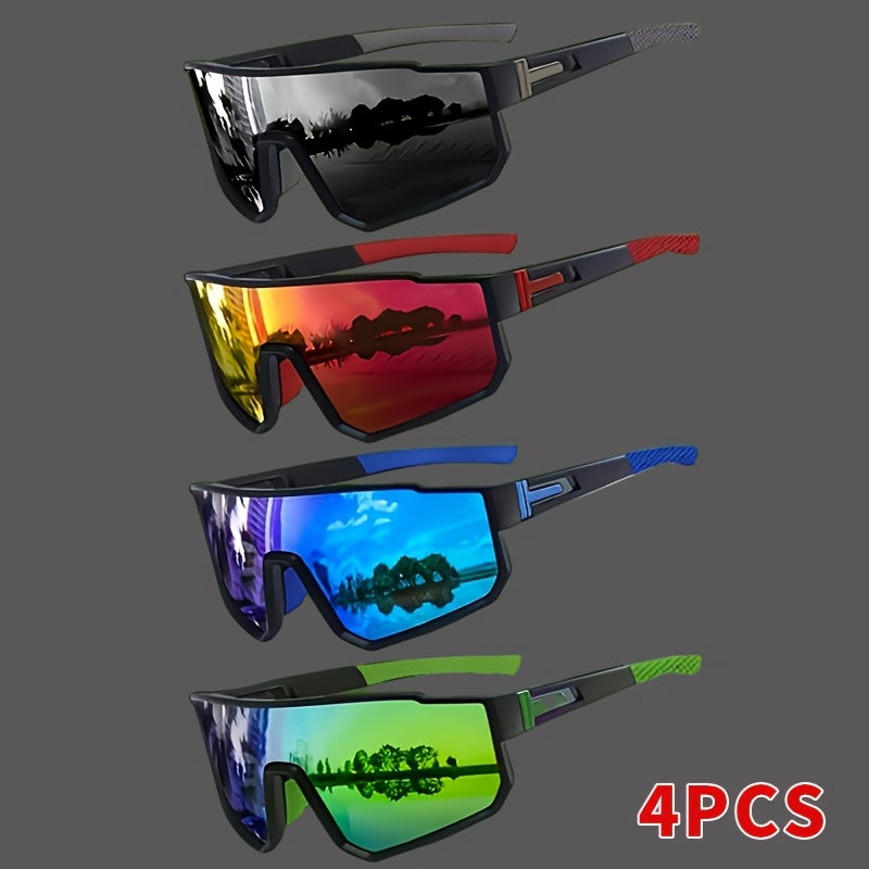 Square Frame Fashion Glasses 4 Pack for Men Women - Retro Trendy Colorful Eyewear Set UV Protection Lightweight Plastic Frame Glasses for Daily Wear, Parties, Halloween & Christmas Gifts