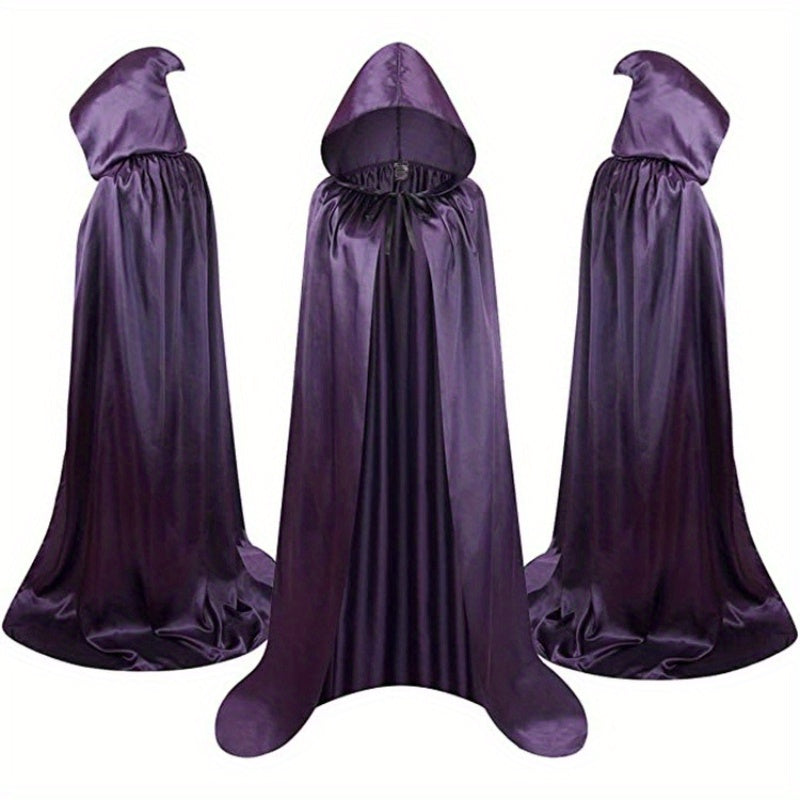Halloween Black Death Cape 59 Inch Gothic Vampire Cloak for Adults – No Assembly Required, Flowing Silhouette Costume for Horror House, Carnival, Cosplay, Party, Festive Decoration