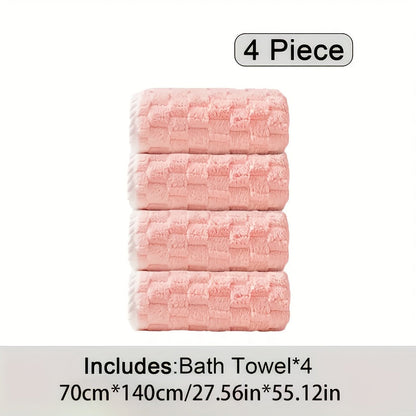 Waffle Weave Bath Towels 4-Pack & 8-Pack Ultra-Soft Quick-Dry Microfiber – Super Absorbent 281g/m² 80/20 Polyamide Spa Gym Travel Towels, Lint-Free Antimicrobial, Multiple Colors