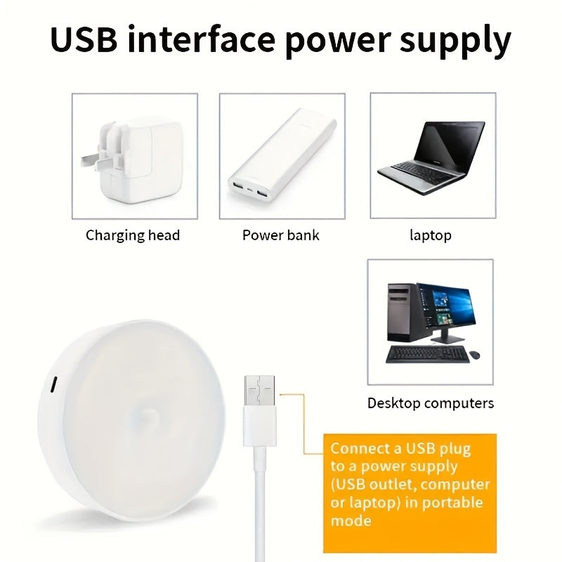 LED Motion Sensor Night Lights USB Rechargeable Wireless Wall Lamp Dual Mode Adjustable Brightness Magnetic Mount Under Cabinet Lighting for Kitchen Hallway Stairs Closet 6 or 12 Pack