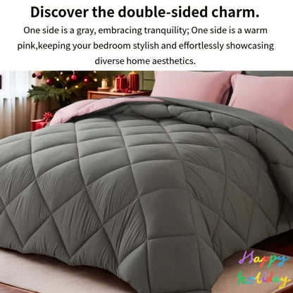 7 Piece Comforter Set Queen King Size – Soft Microfiber Pinch Pleated Bed in a Bag with Comforter, Fitted Sheet, Flat Sheet & 4 Pillowcases, All-Season Bedding Set for Home & Dorm