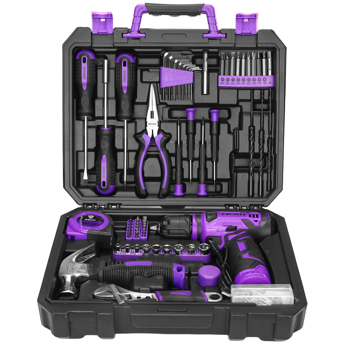 119/151 PCS Cordless Drill Tool Set 8V USB-C Rechargeable with LED – Lightweight All-in-One Home Repair Kit for Women, DIY, Garden & Furniture Assembly, 6 Colors, Great Gift