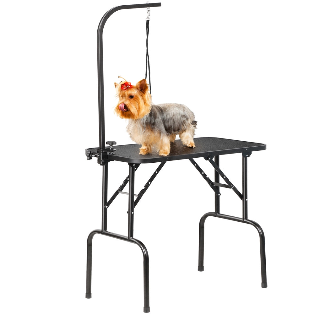 Foldable Pet Grooming Table for Dogs & Cats, Height-Adjustable Arm with Non-Slip Waterproof Surface & Folding Legs, Portable Home & Professional Pet Beauty Station
