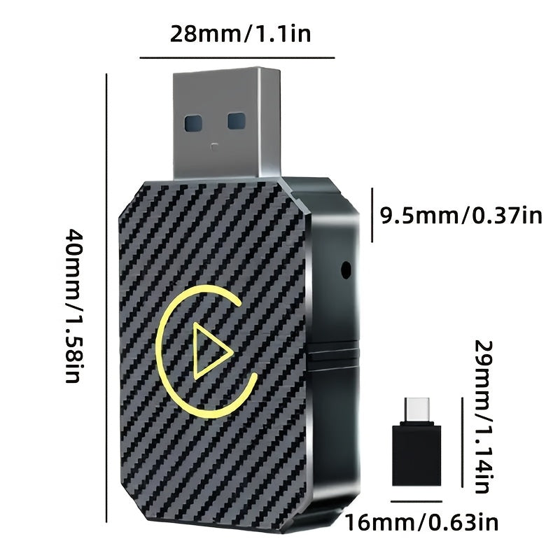 Mini Wireless CarPlay Adapter 2025 Upgraded – Plug & Play Wired to Wireless CarPlay Dongle for Apple iPhone & Android, Low Latency, Fast Stable Connection, No Battery Required, USB Set Included