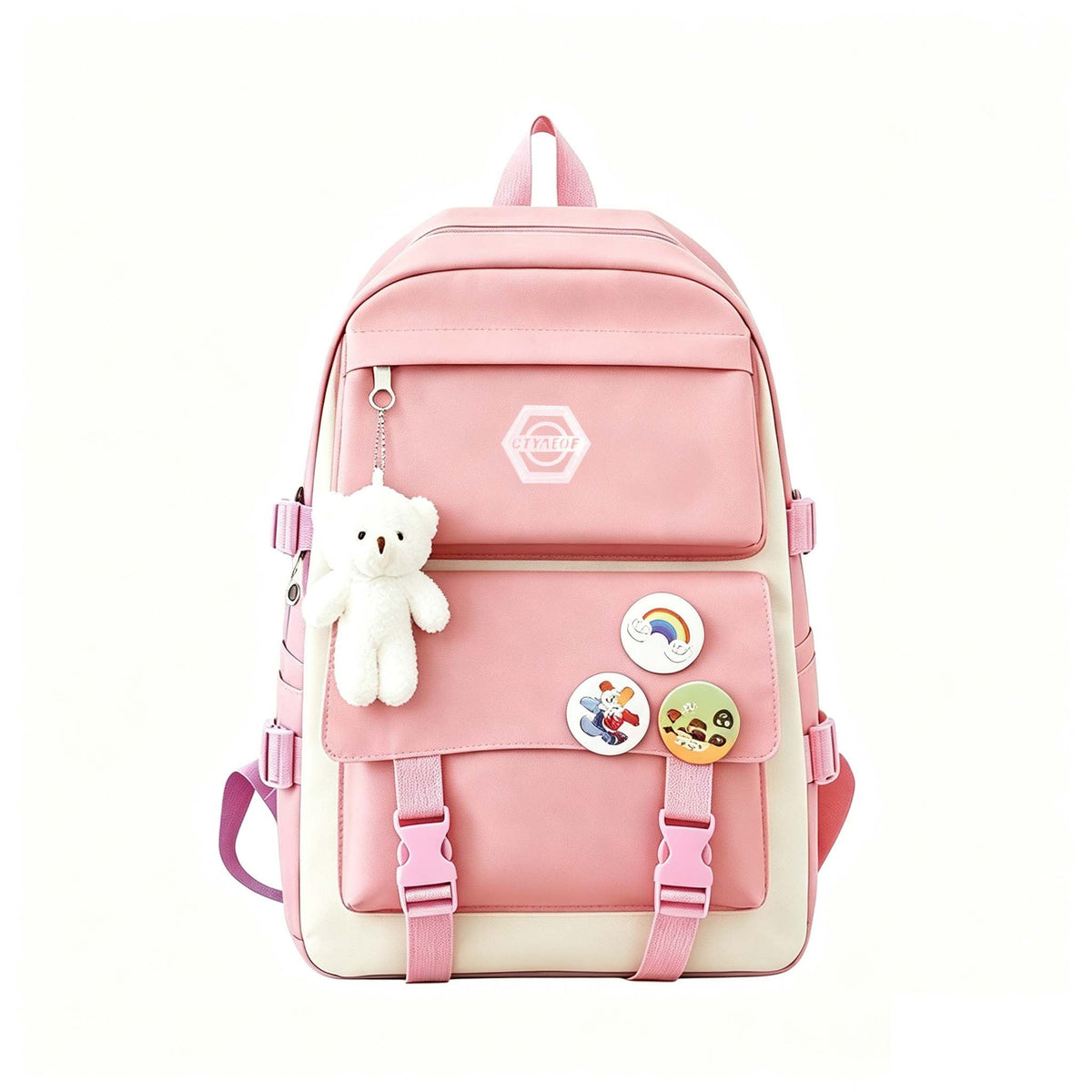 5-Piece Girls School Backpack Set Cute Lightweight Daypack with Tote Bag, Pencil Case & Coin Purse - Durable Student Backpack for School, Hiking & Casual Use