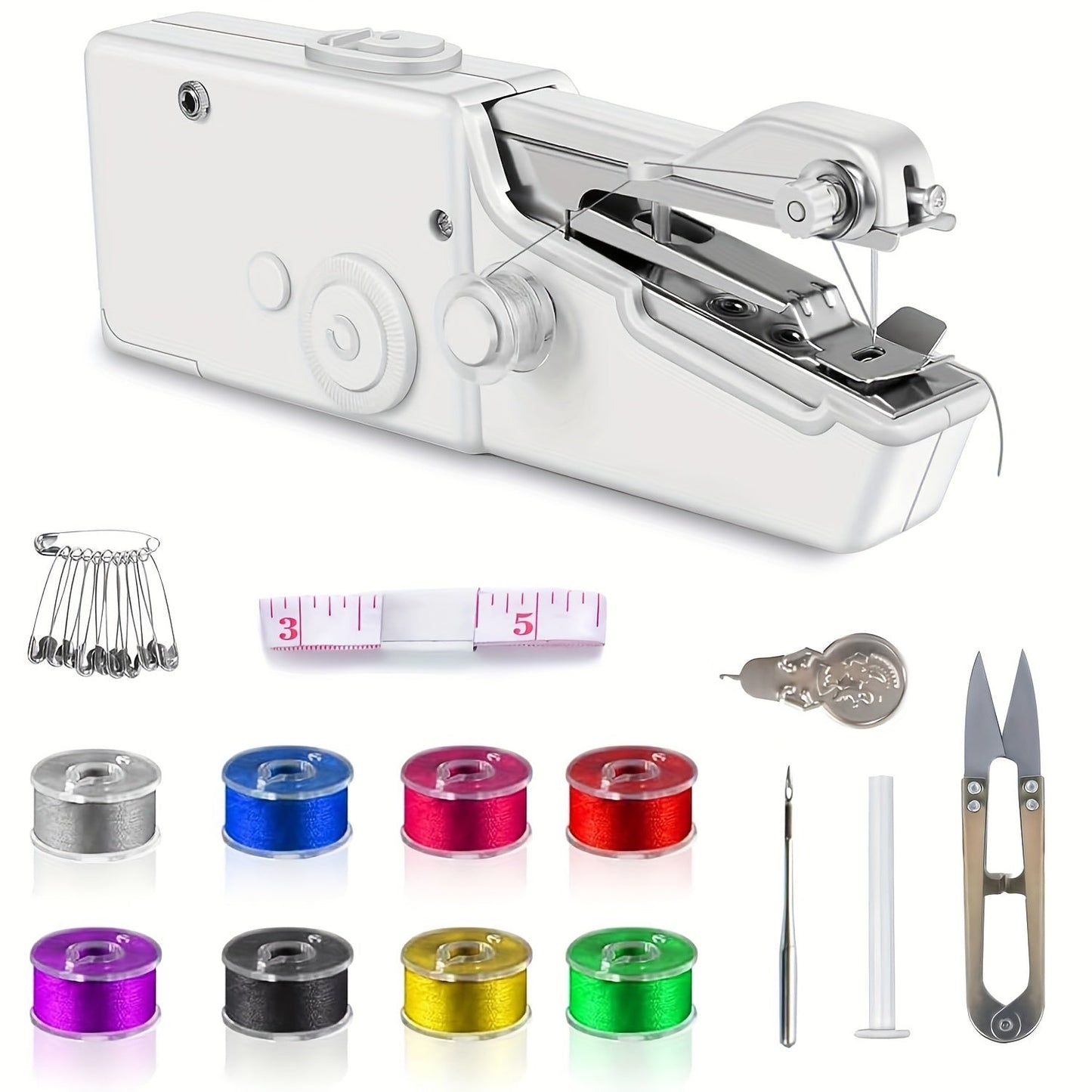 Handheld Mini Sewing Machine 36-Piece Set Cordless Portable Electric Sewing Kit for Beginners Adults Home Travel Clothes Repair Purple Black White Pink