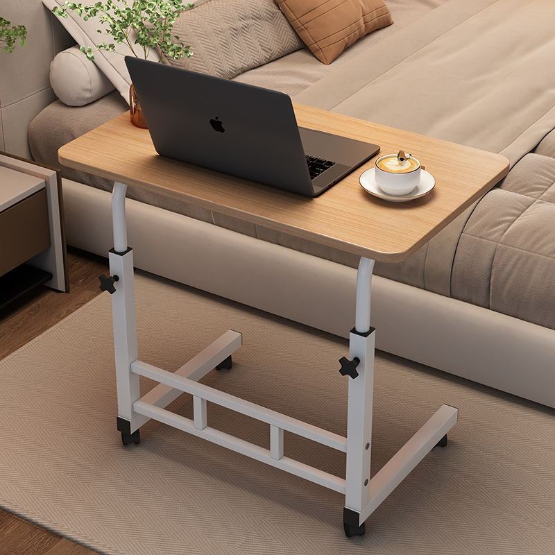 Mobile Lift Table Adjustable Height Rolling Laptop Desk Bedside Sofa Side Table for Bedroom Home Office