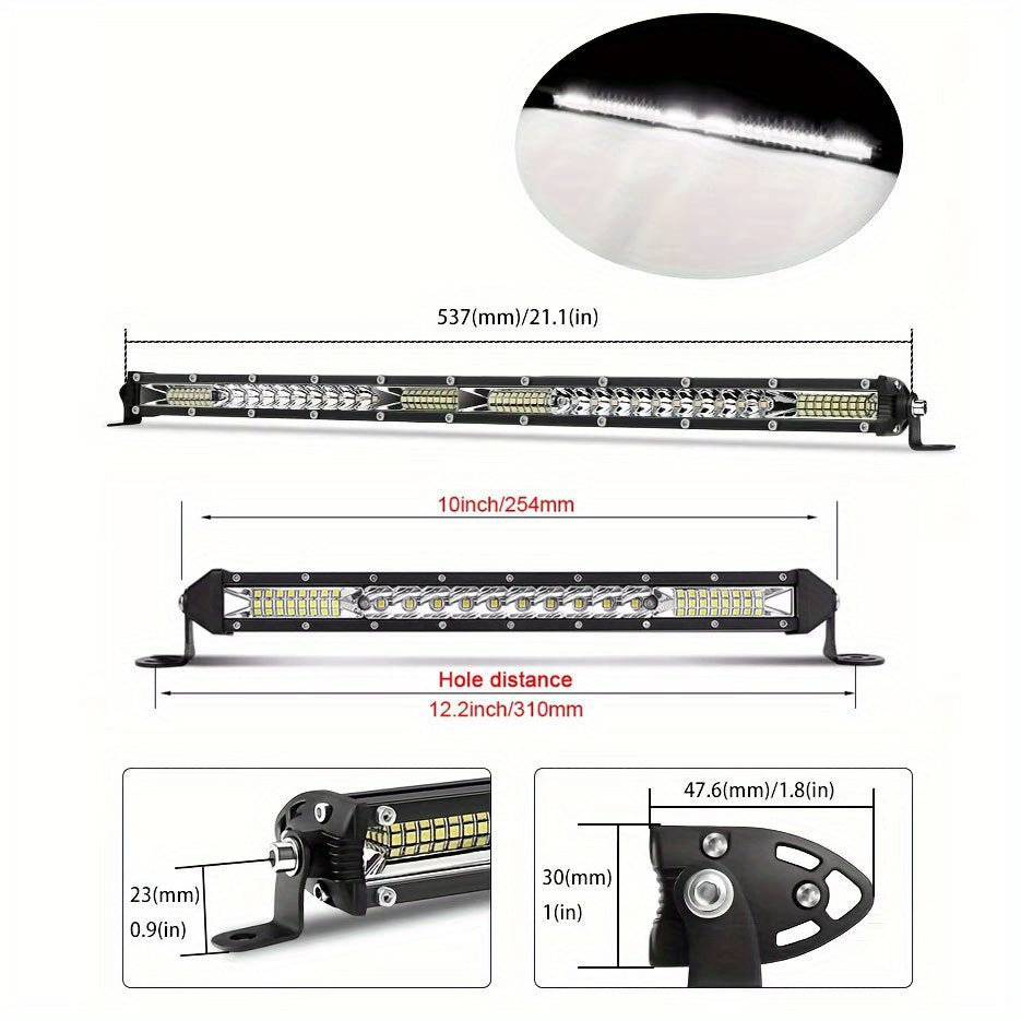 LED Work Light Bar Kit for Off-Road Truck Jeep SUV UTV ATV Tractor – 22" & 10" Light Bar + 4" LED Pods, 2000-3000 Lumens, 12-24V, No Battery Required, Multiple Configurations