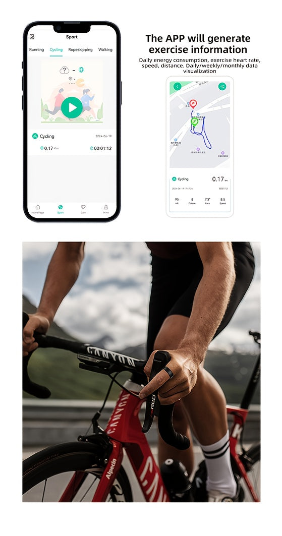 Smart Ring for Women & Men – IP68 Waterproof Fitness Tracker with Sleep Tracking, Step Counter, Exercise Monitoring & Camera Control, Lightweight Health Ring Compatible with iPhone & Android