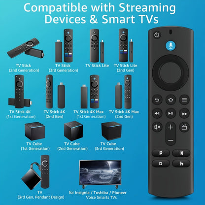 Alexa Voice Remote Replacement for Fire TV Stick 4K Max Lite Cube 3rd Gen – Built-In Voice Search, Wireless, Compatible with Echo Show 15, Fire TV Stick 2nd 3rd Generation, Easy Button Access