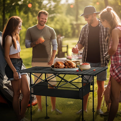 Folding Camping Table with Carry Bag – Lightweight Portable Outdoor Table 3 Sizes for Camping, Beach, Picnic, BBQ, Backyard, Boat & Travel, Easy Setup & Storage