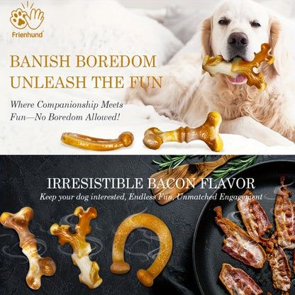 3-Pack Indestructible Nylon Dog Chew Toys for Aggressive Chewers – Tough Durable Chew Set for Large Breed Dogs, Stripe Pattern Design, Heavy-Duty Teething & Dental Chew Toys