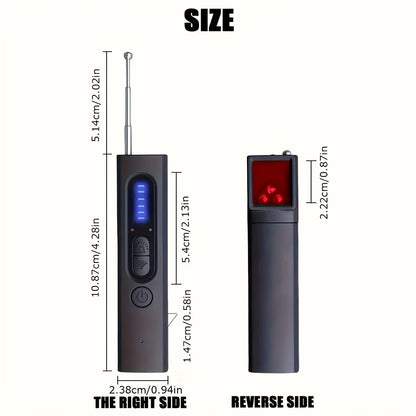 Hidden Camera Detector Anti Spy RF Signal Scanner – Bug Detector, GPS Tracker & Listening Device Finder, Portable Rechargeable Multi-Function Security Sweeper for Travel, Hotel, Home, Office, Car