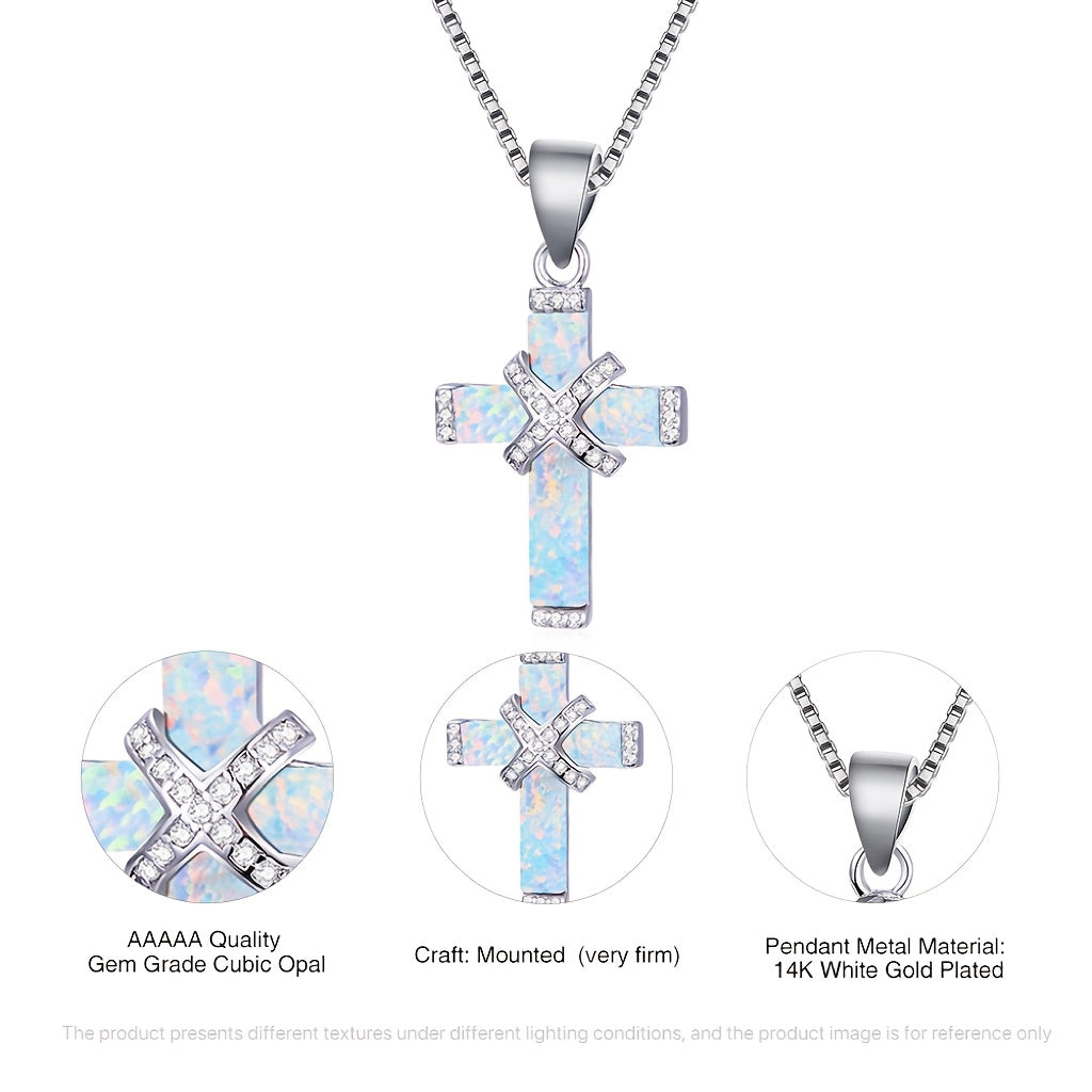 925 Sterling Silver Cross Pendant Necklace for Women – Hypoallergenic Vintage Boho Faith Jewelry, Minimalist CZ Choker Necklace, Elegant Gift for Her Birthday Anniversary Christmas