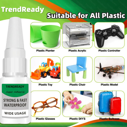 Heavy Duty Super Glue 4-Pack Waterproof Fast Drying Clear Non-Toxic Multi-Purpose Adhesive for Shoes Wood Plastic Metal Leather Ceramic Strong Bond Repair Glue