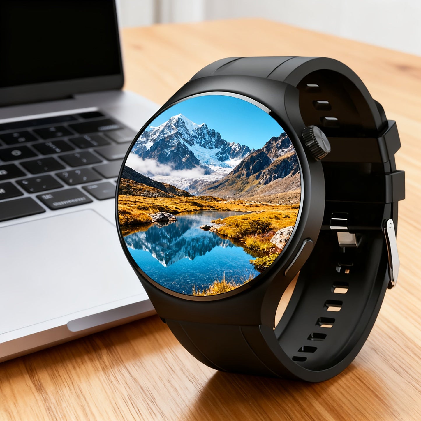 Smartwatch with Call Function & Fitness Tracker for Men & Women – Silicone Strap, Step Counter, Calorie Tracking, Heart Rate Monitor, Multiple Sports Modes, Music Playback & Remote Camera Control