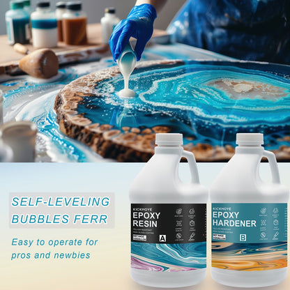 Clear Epoxy Resin Kit 2 Part High Gloss Casting Coating Countertop Table Top Resin Art DIY Jewelry Handcraft with Pumps 16oz to 2 Gallon