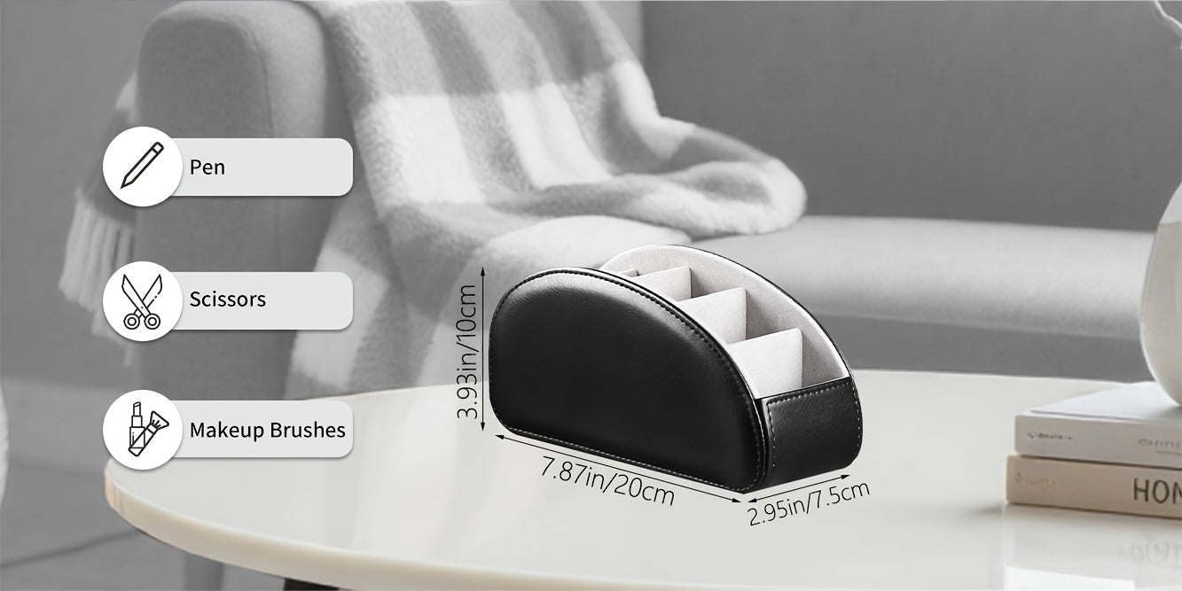 Remote Control Holder with 5 Compartments Desktop Organizer Caddy – Bedside Storage Box for TV Remotes Pens Eyeglasses Office Stationery Home Appliance Controllers