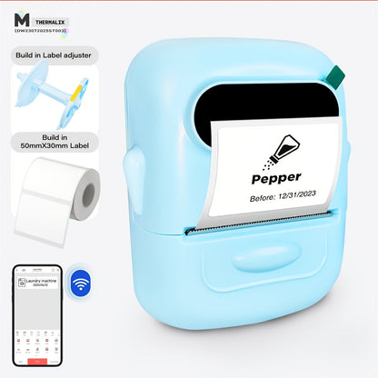 Marklife P50 Portable Bluetooth Thermal Label Printer – Wireless Label Maker for Home, Office, Clothing, Jewelry & Food, Compatible with Android & iOS, Includes 40x30mm White Label Roll