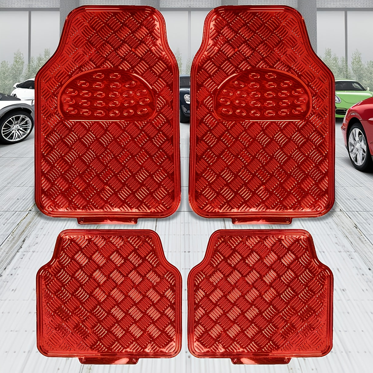 4-Piece Car Floor Mats Set Waterproof All-Weather Heavy Duty - Non-Slip Dustproof Easy Clean Universal Fit for SUV Truck Sedan, Full Coverage Interior Protection Mats in Multiple Colors