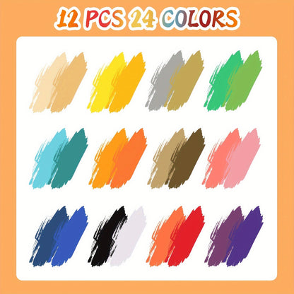 Double-Ended Waterproof Acrylic Paint Pens 48 or 72 Colors for Rock Painting Fabric Metal Glass Wood Canvas Ceramics Eggs Pumpkins DIY Art Crafts