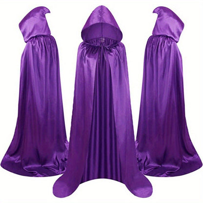 Halloween Black Death Cape 59 Inch Gothic Vampire Cloak for Adults – No Assembly Required, Flowing Silhouette Costume for Horror House, Carnival, Cosplay, Party, Festive Decoration