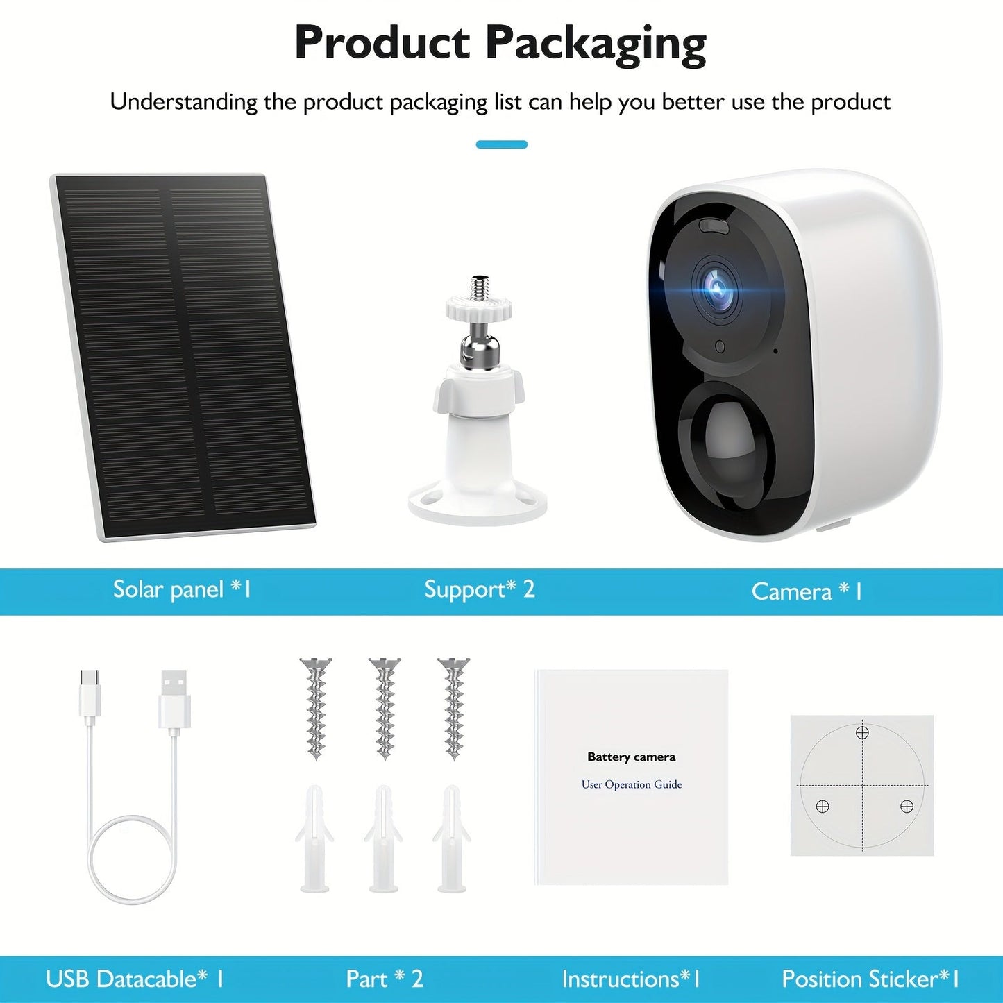 Solar Powered Outdoor Security Camera 2K 3MP – Wireless WiFi CCTV with AI Motion Detection, Color Night Vision, Spotlight, 2-Way Audio, IP66 Waterproof, No Monthly Fee, Cloud & SD Storage, Battery Powered