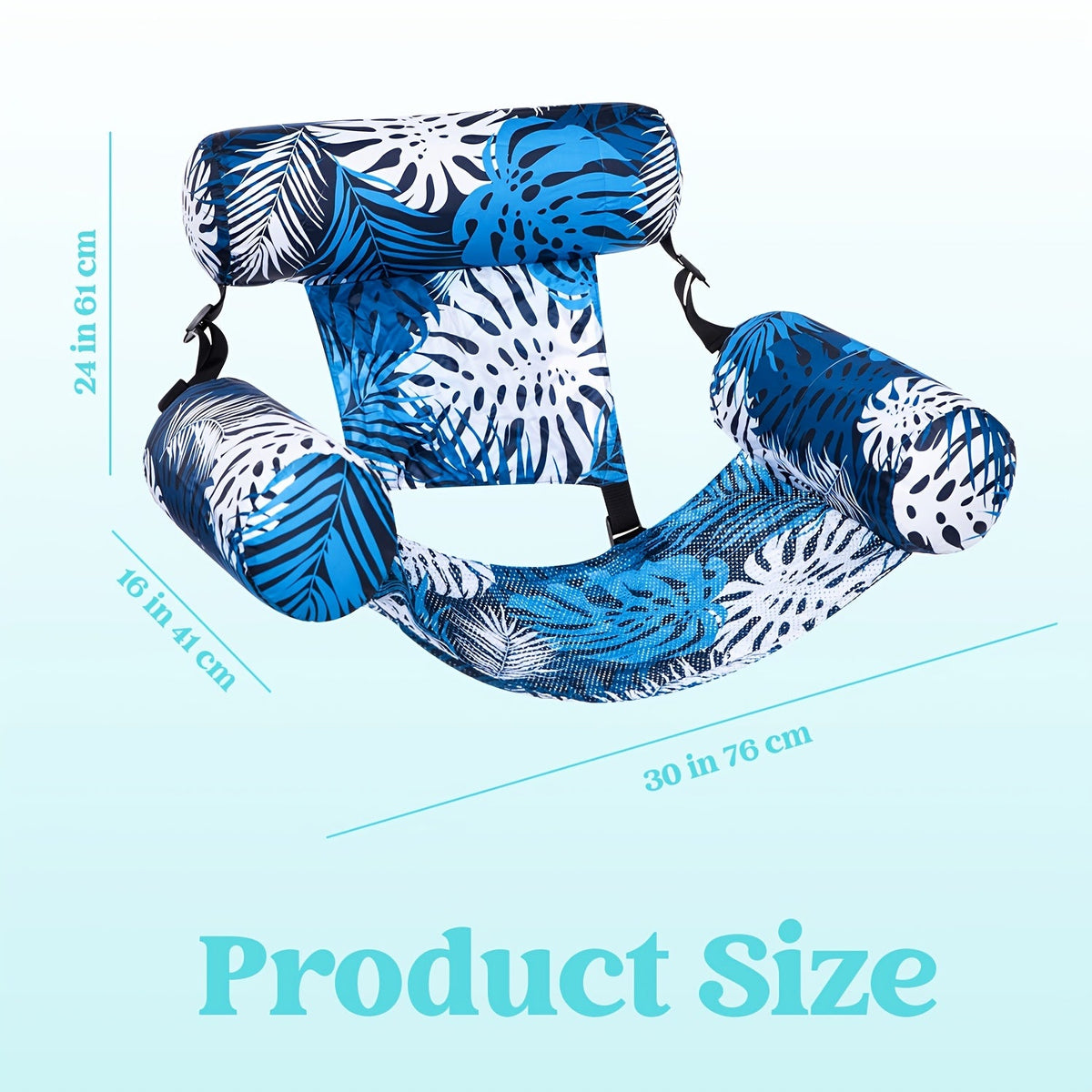 Inflatable Pool Float Chair for Adults – Leaf Design Floating Lounger with Mesh Sling, 1 & 2 Pack, Portable Summer Pool Float for Beach Lake & Pool Parties, 30x16x24 Inch