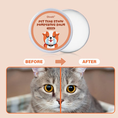 Pet Tear Stain Remover Balm for Dogs & Cats – Gentle Non-Irritating Eye Stain Cleaner, Safe for Sensitive Eye Area, Easy to Apply, 30g Compact Size