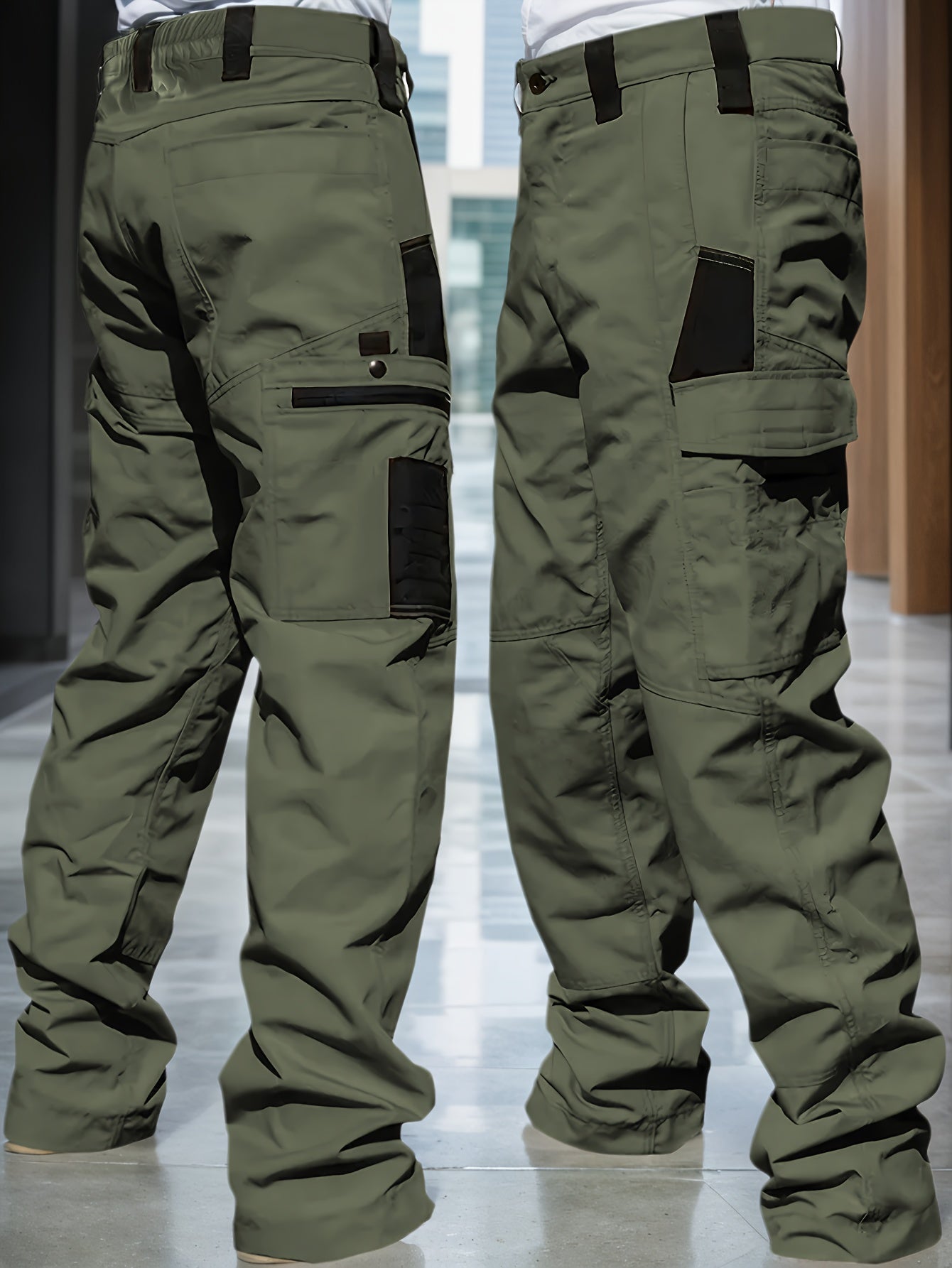 Men's Tactical Cargo Pants 2-Pack Ripstop Multi-Pocket Outdoor Work Pants for Camping Hiking Hunting Fishing Straight Leg Belt Loops S-XXXL