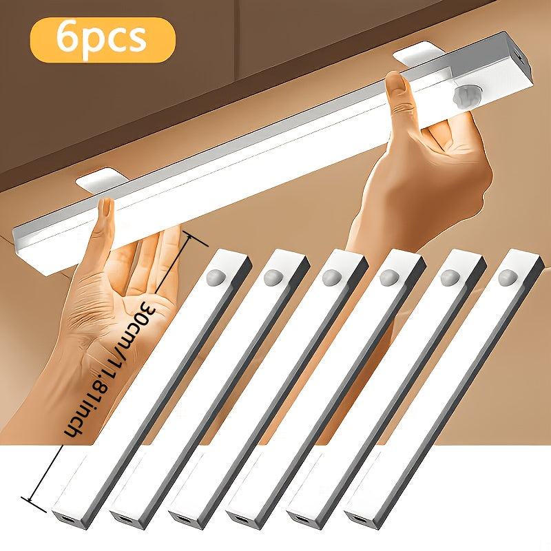 LED Motion Sensor Dimmable Cabinet Light USB-C Rechargeable – Adjustable Color Temperature White & Warm, 3 Modes, Magnetic Mount for Kitchen, Closet, Bedroom, Stairs & Office, 10/20/30cm