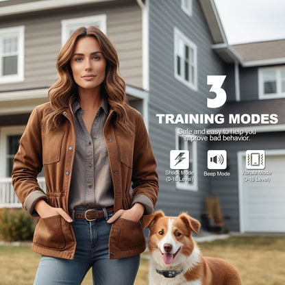 Dog Training Collar with Remote – IP68 Waterproof Rechargeable E-Collar for Small Medium Large Dogs, 3 Safe Training Modes (Beep, Vibration, Shock), 1640ft Range, Black