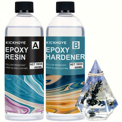 Clear Epoxy Resin Kit 2 Part High Gloss Casting Coating Countertop Table Top Resin Art DIY Jewelry Handcraft with Pumps 16oz to 2 Gallon