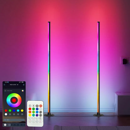 Smart RGBICB LED Floor Lamp with App and Remote Control Mood Atmosphere Lighting Color Changing Corner Lamp for Living Room Bedroom Gaming Office Home Decor Birthday Christmas Gift